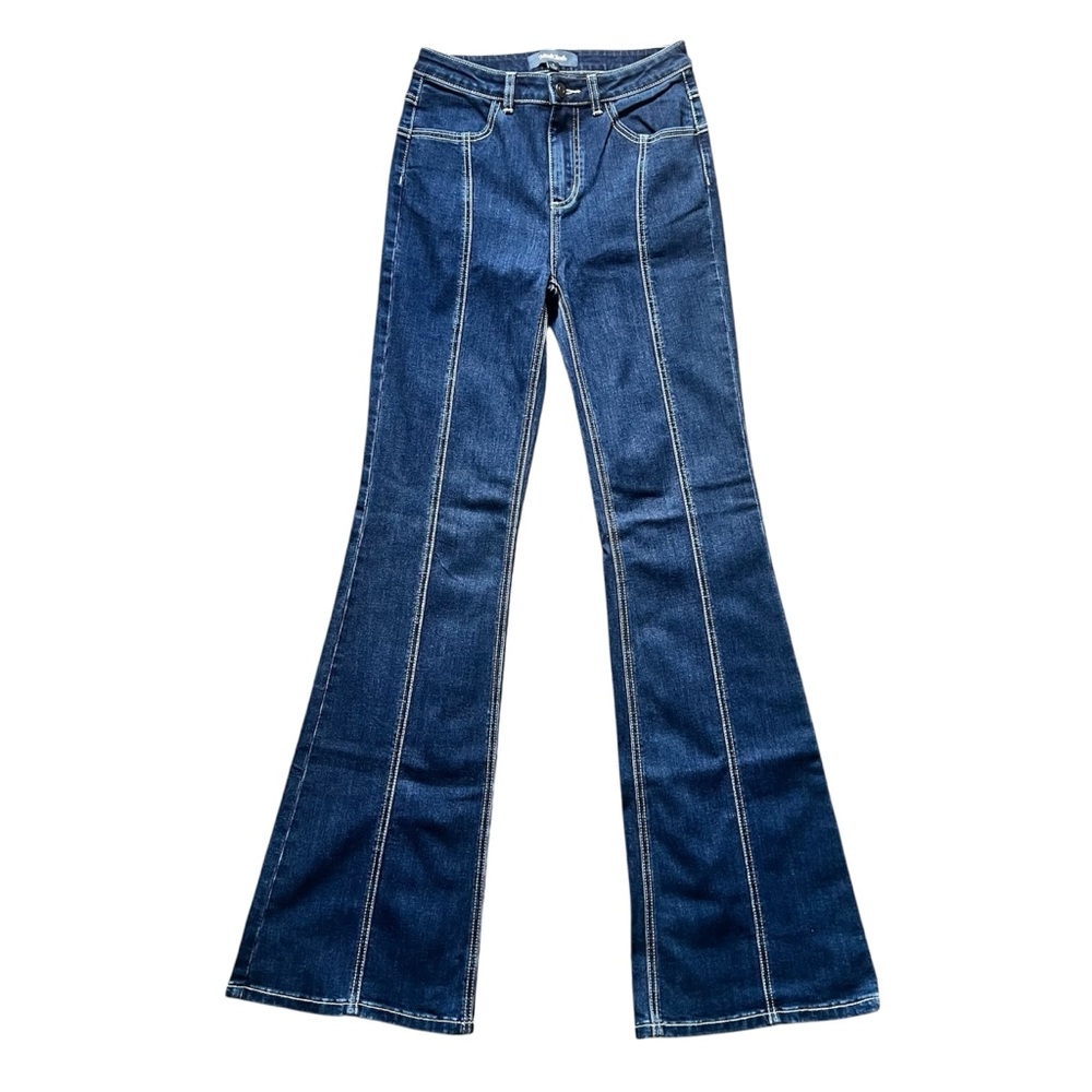 NEW ModCloth Dark Blue Denim 70s Flare Jeans Size 2